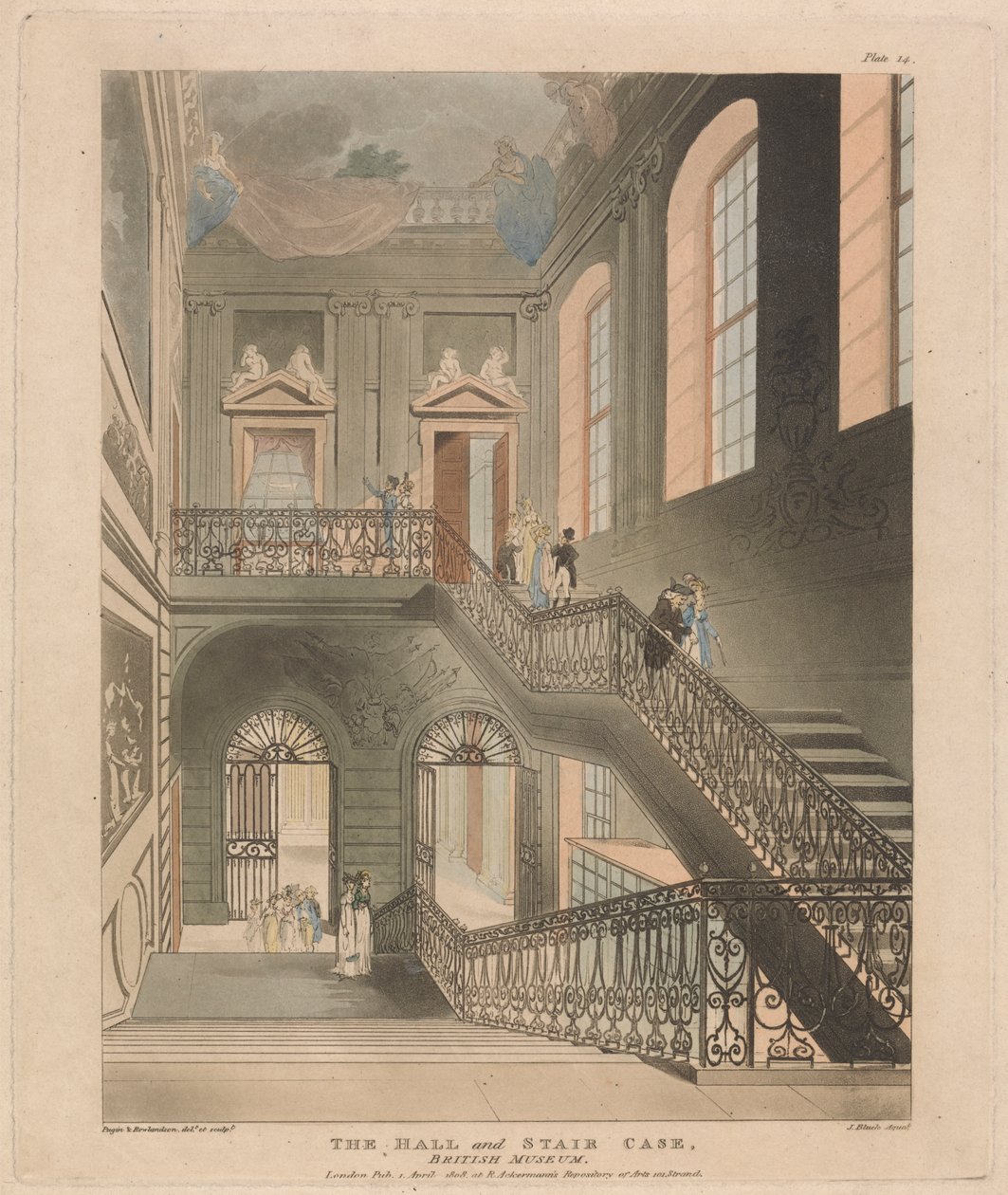 El vestíbulo y la caja de la escalera, Museo Británico de John Bluck