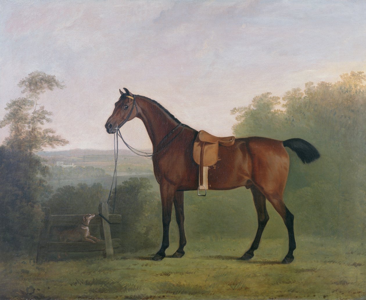 Un cazador bayo en un paisaje de John Boultbee