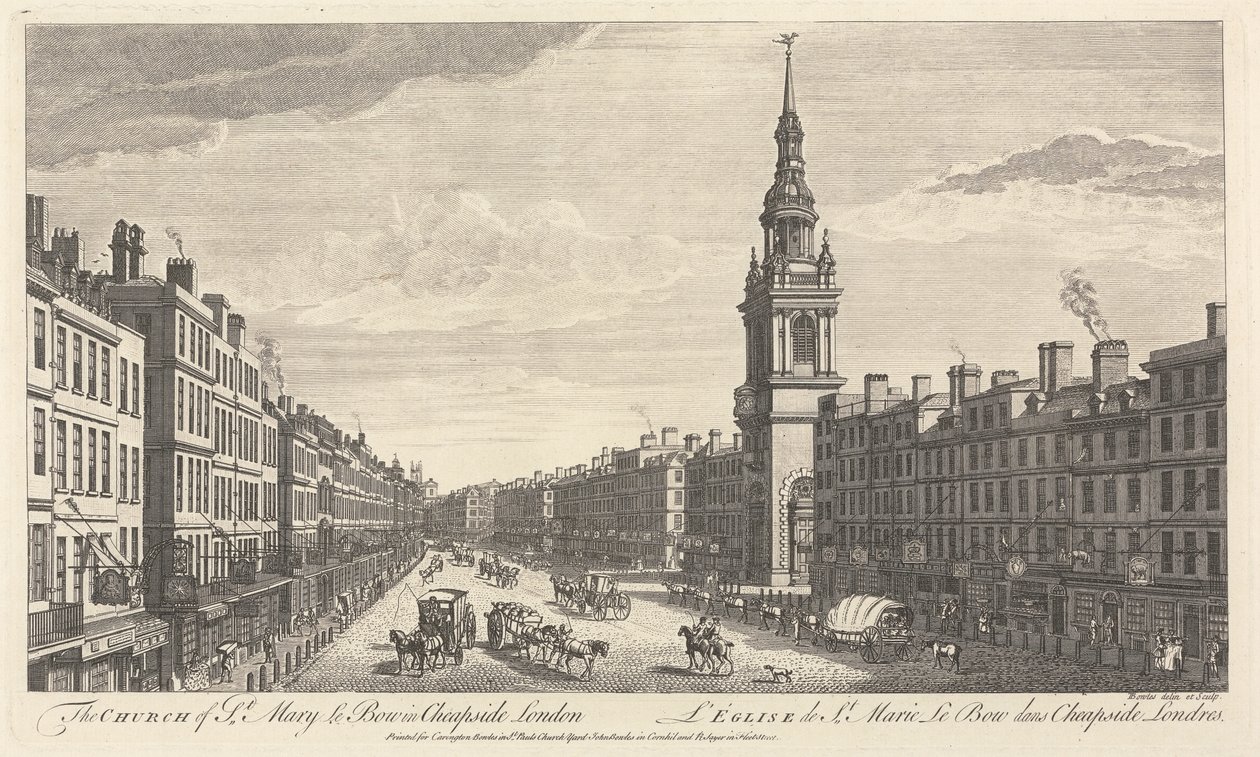 Iglesia de St. Mary le Bow en Cheapside Londres de John Bowles