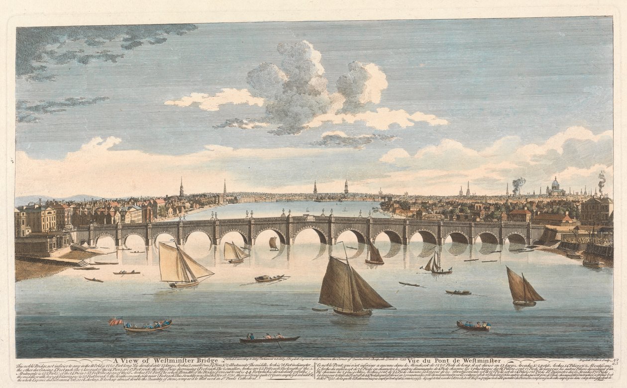 Vista del puente de Westminster de John Boydell