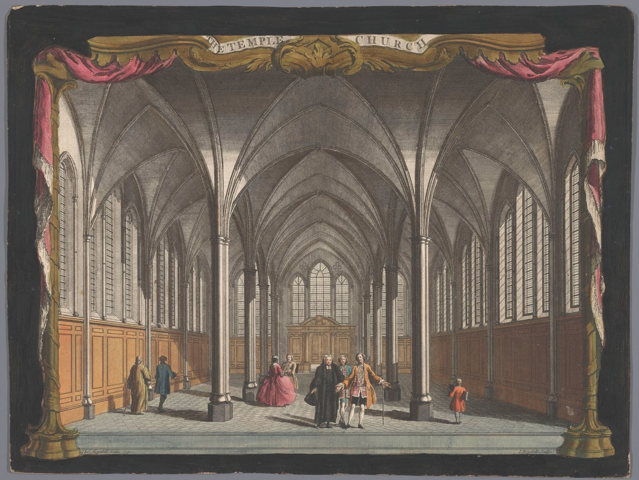 Vista del interior de la Iglesia del Temple, Londres de John Boydell
