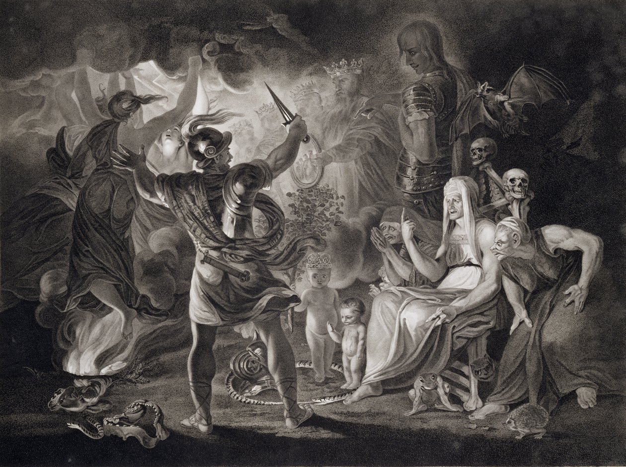 Macbeth, las tres brujas y Hécate en el Acto IV, Escena I de 