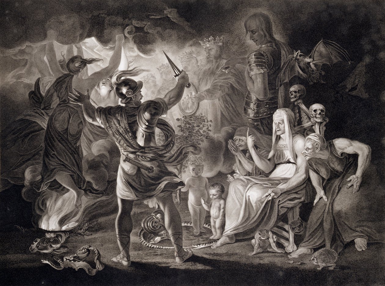 Macbeth, las tres brujas y Hécate, 1805 de John Boydell