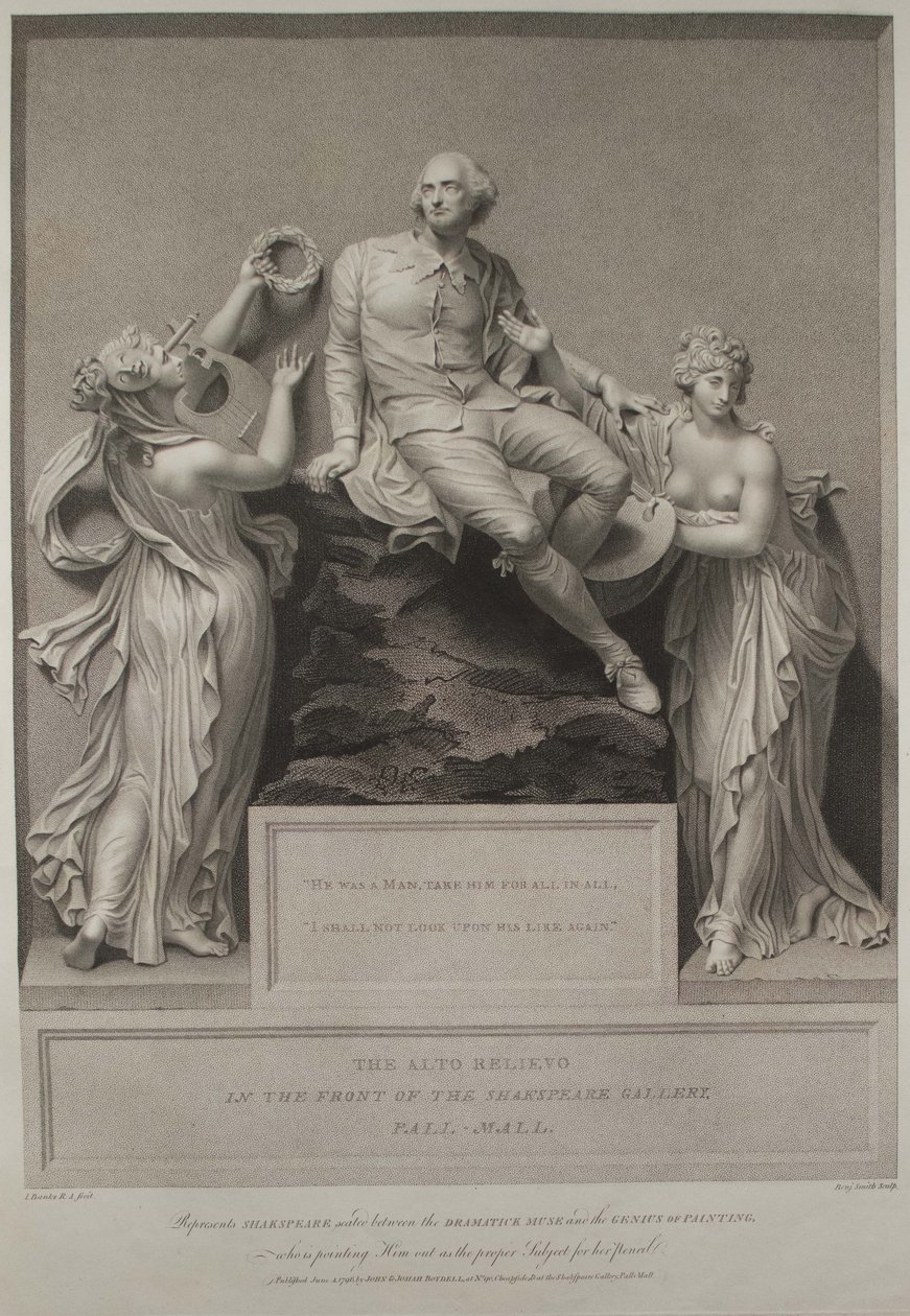 Shakespeare con la Musa de la Literatura y el Genio de la Pintura, 1803 de John Boydell