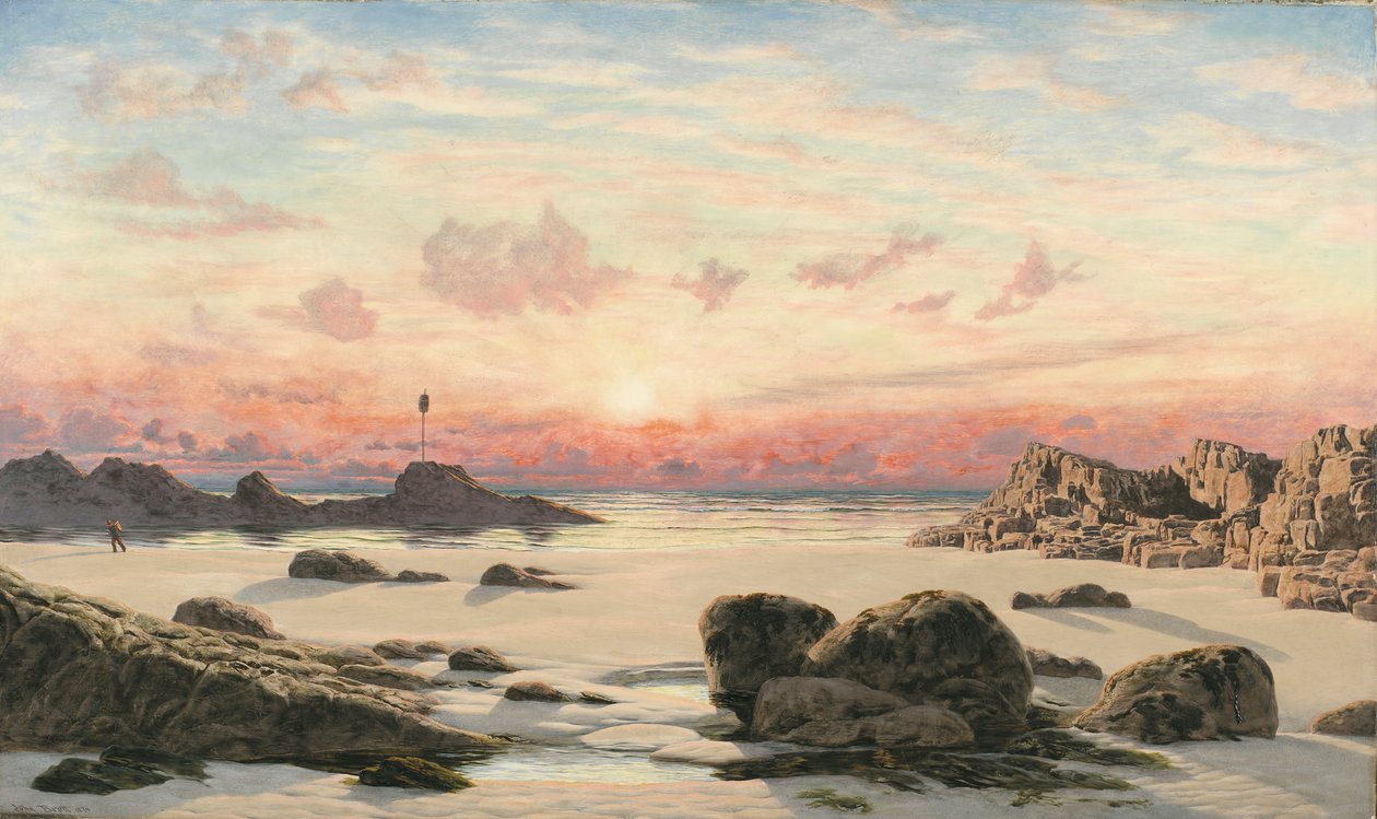 Arenas de Bude al atardecer, 1874 de John Brett