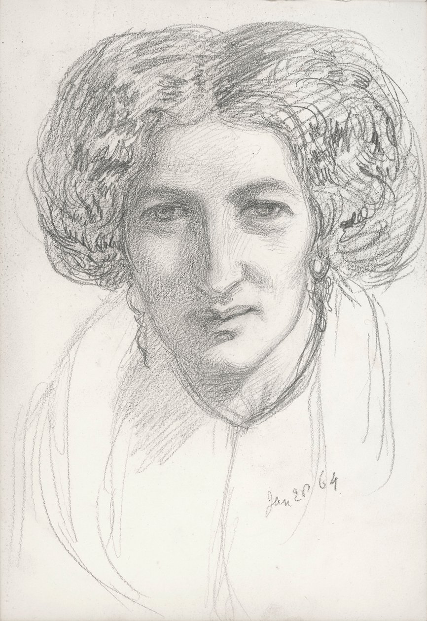 Retrato de mujer de hombros y cabeza de John Brett