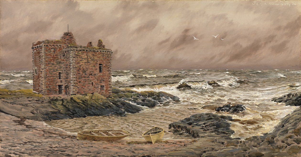 Gale del sureste en el castillo de Portencross de John Brett