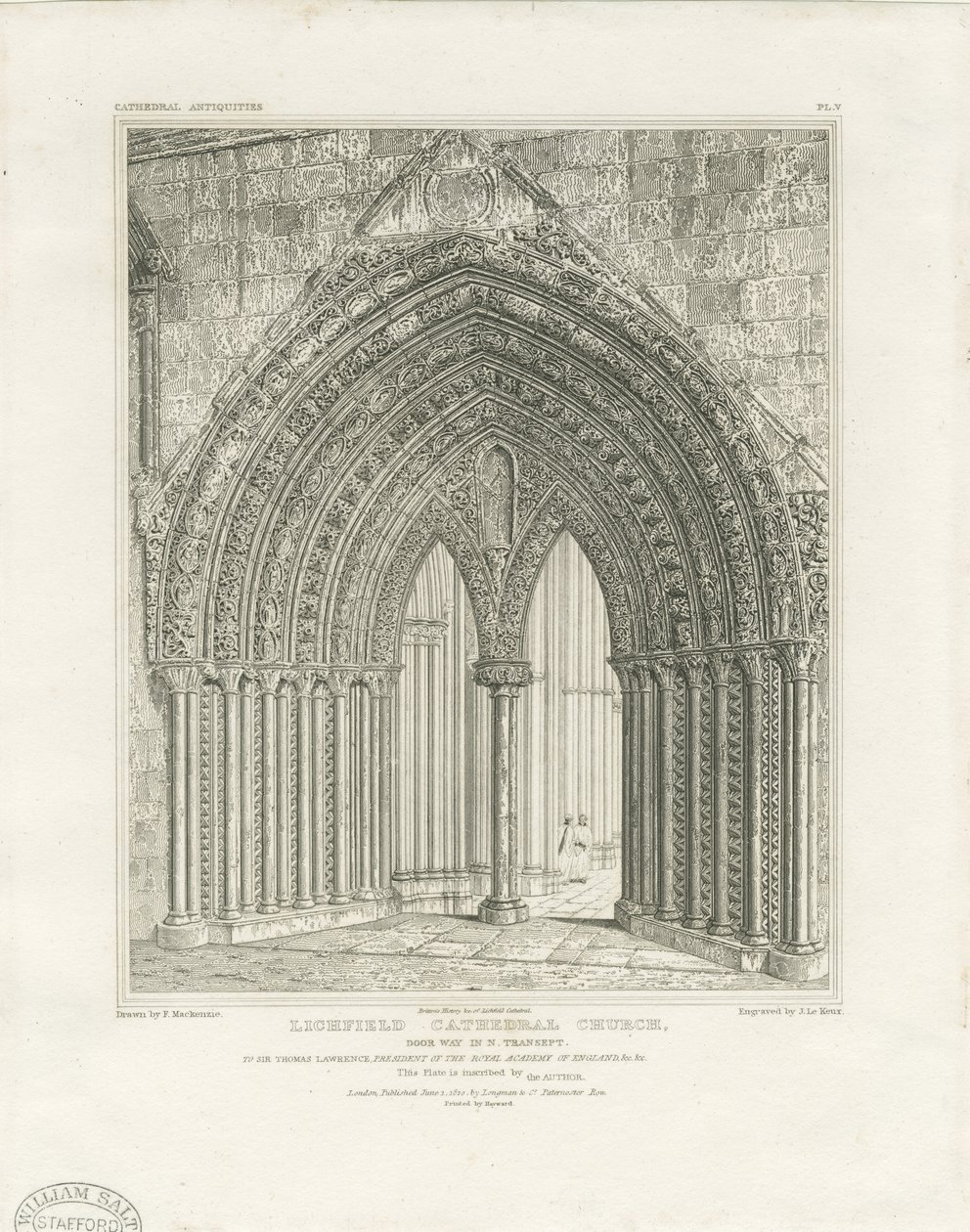 Catedral de Lichfield - Puerta del Transepto Norte de John Britton
