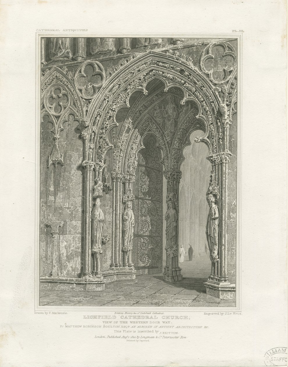 Catedral de Lichfield - Puerta Oeste de John Britton