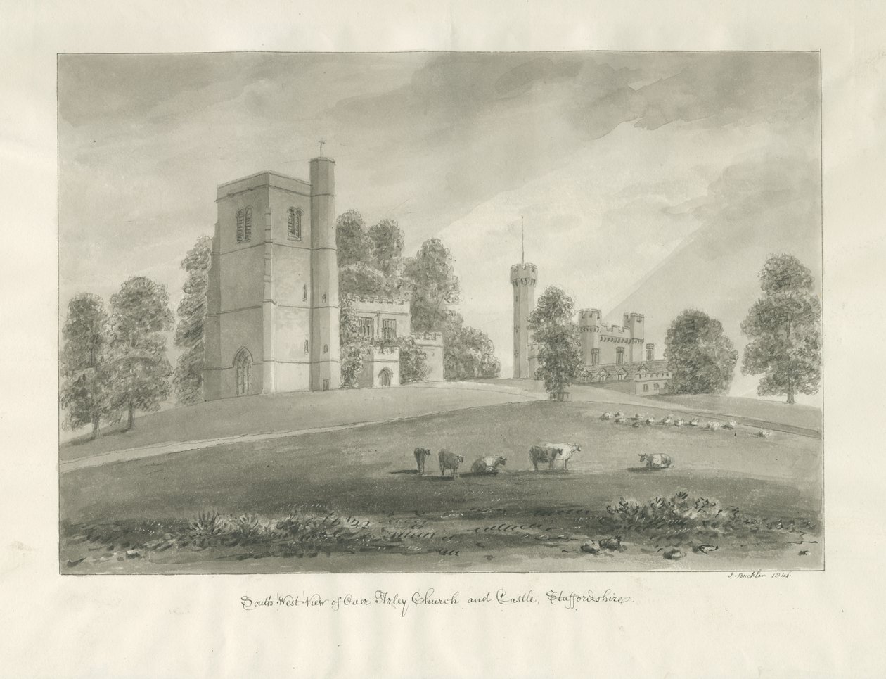 Iglesia y Castillo de Arley de John Buckler
