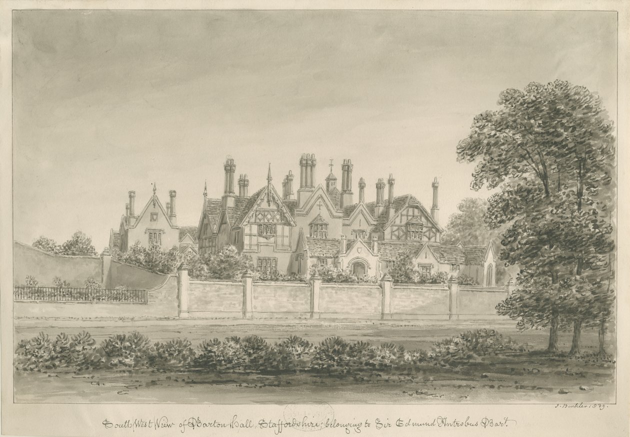 Barton under Needwood - "Barton Hall" de John Buckler