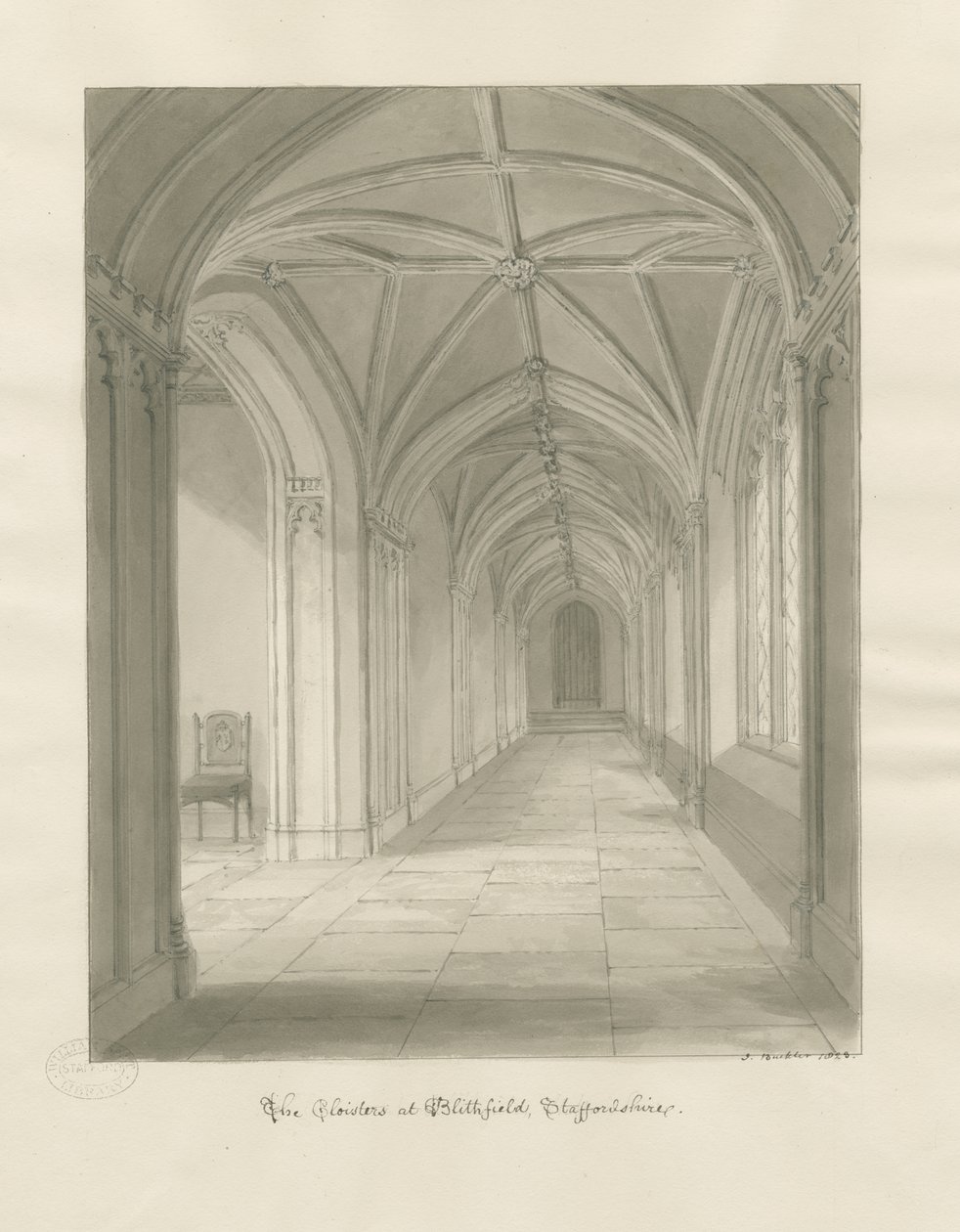 Blithfield Hall - Claustros de John Buckler