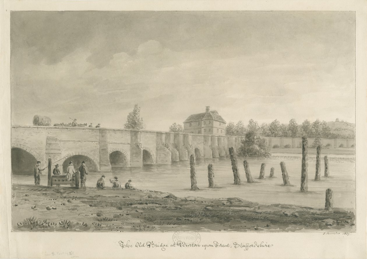 Burton-upon-Trent - Puente y ciudad de John Buckler