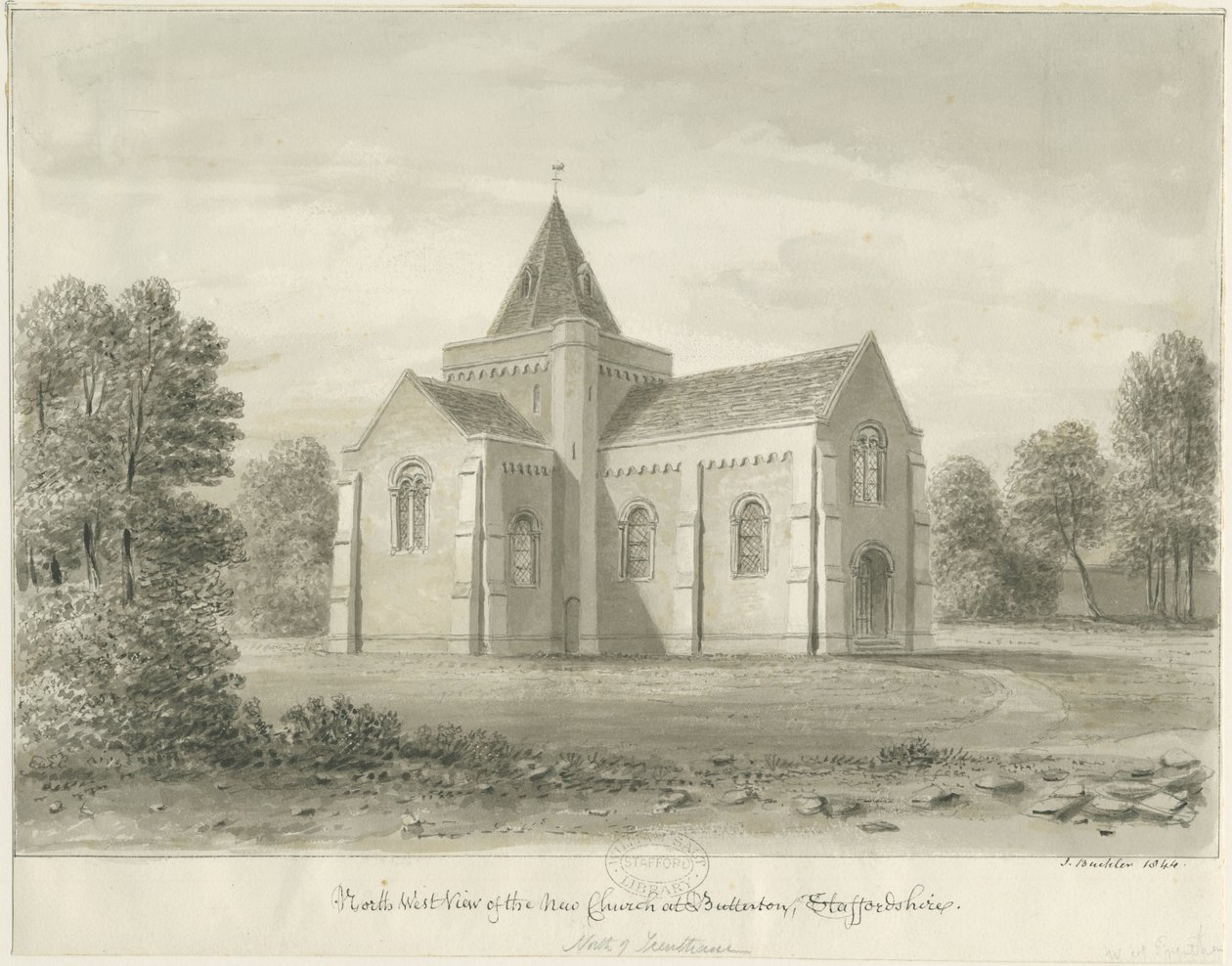 Butterton - Iglesia de St. Thomas de John Buckler