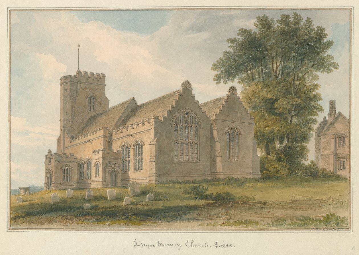 Essex - Iglesia Layer Marney, 1825 de John Buckler