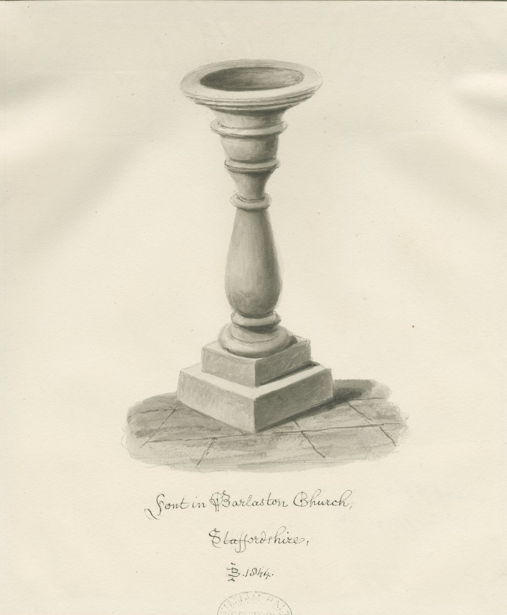 Pila Bautismal en la Iglesia de Barlaston de John Buckler