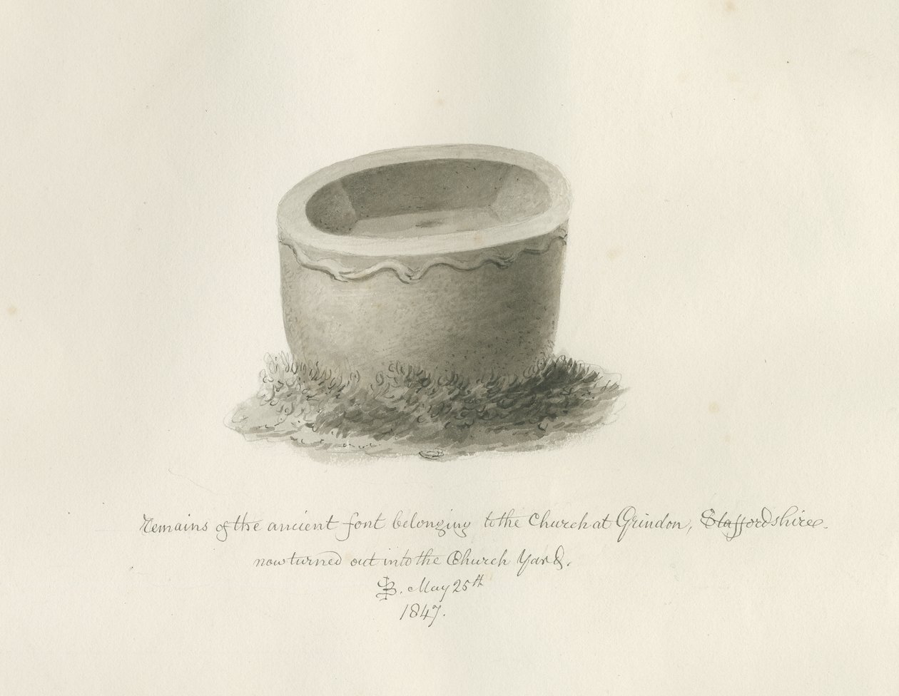 Pila en la Iglesia de Grindon, 25 de mayo de 1847 de John Buckler
