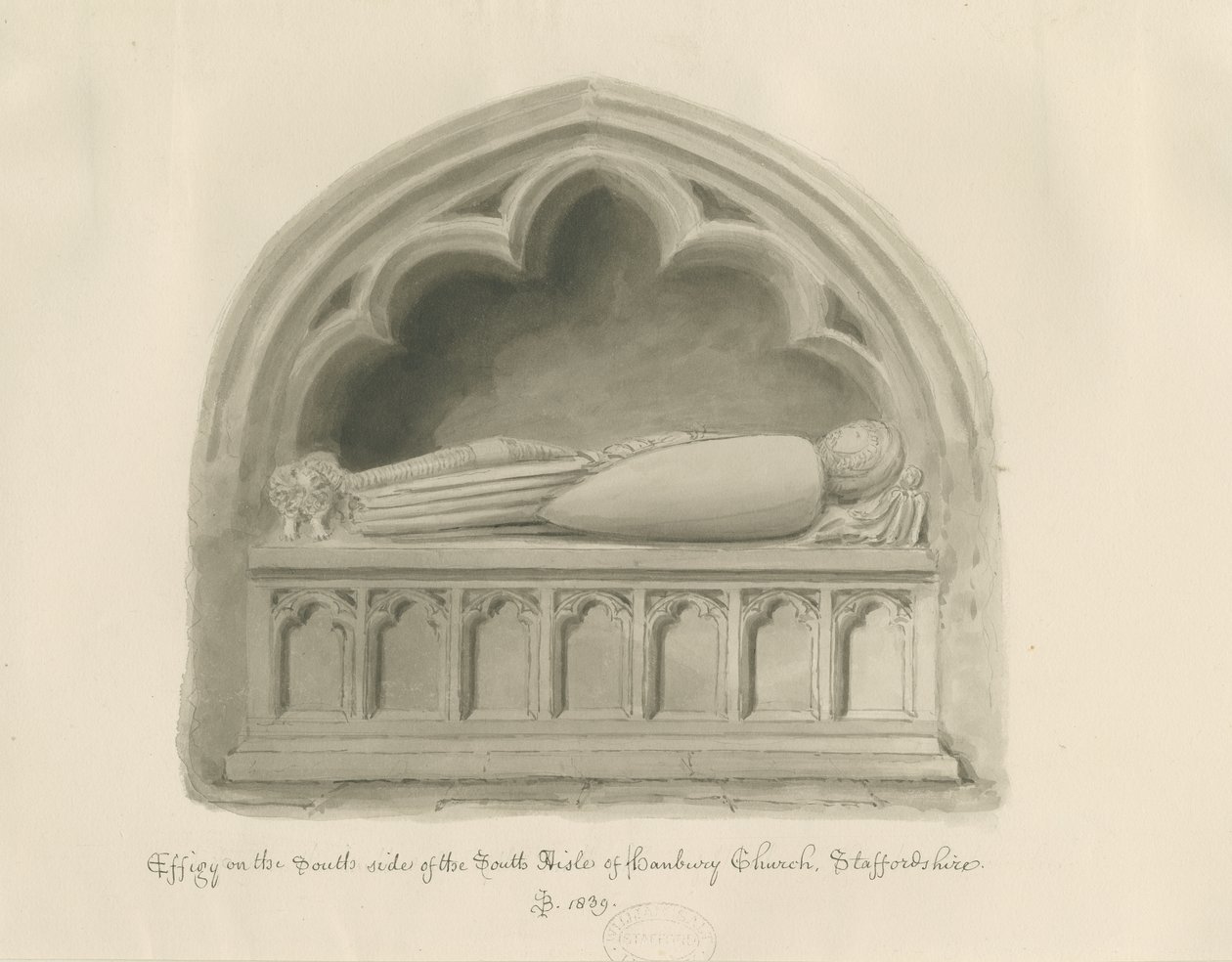 Iglesia de Hanbury - Efigie (detalle) de John Buckler