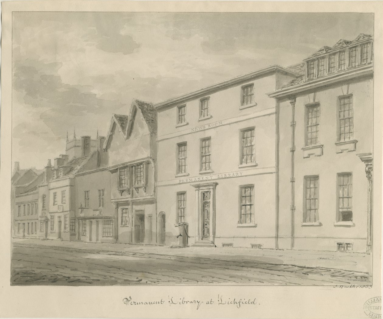 Lichfield - Biblioteca, 1833 de John Buckler