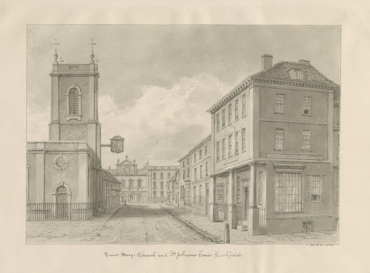 Lichfield - Iglesia de Santa María, 1833 de John Buckler