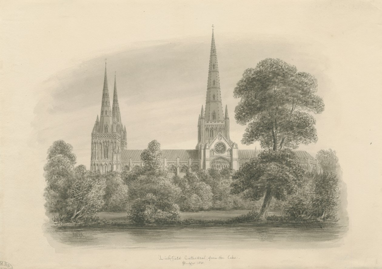 Catedral de Lichfield - Vista Sur de John Buckler