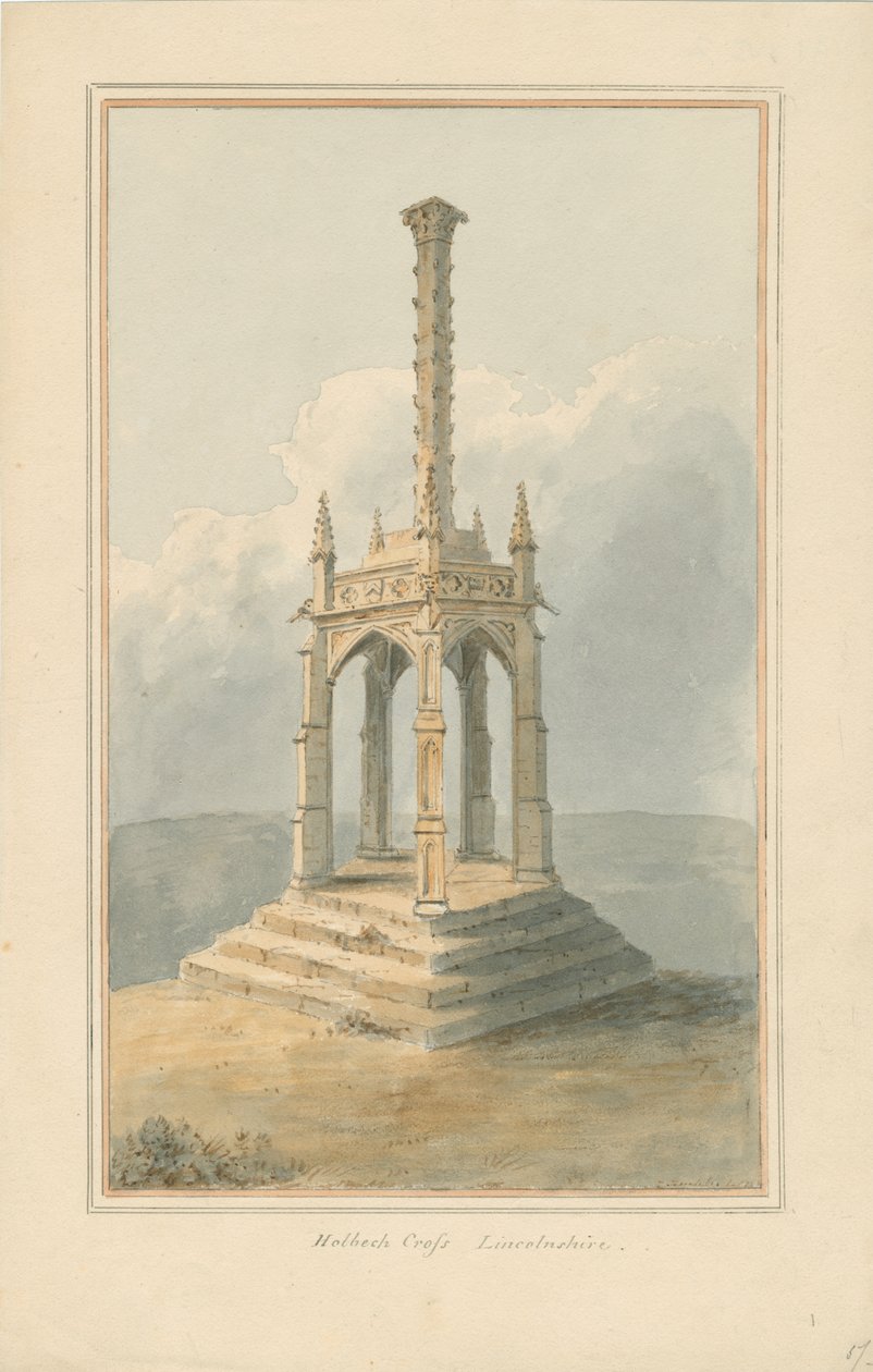 Lincolnshire - Cruz de Holbeach, [1824] de John Buckler