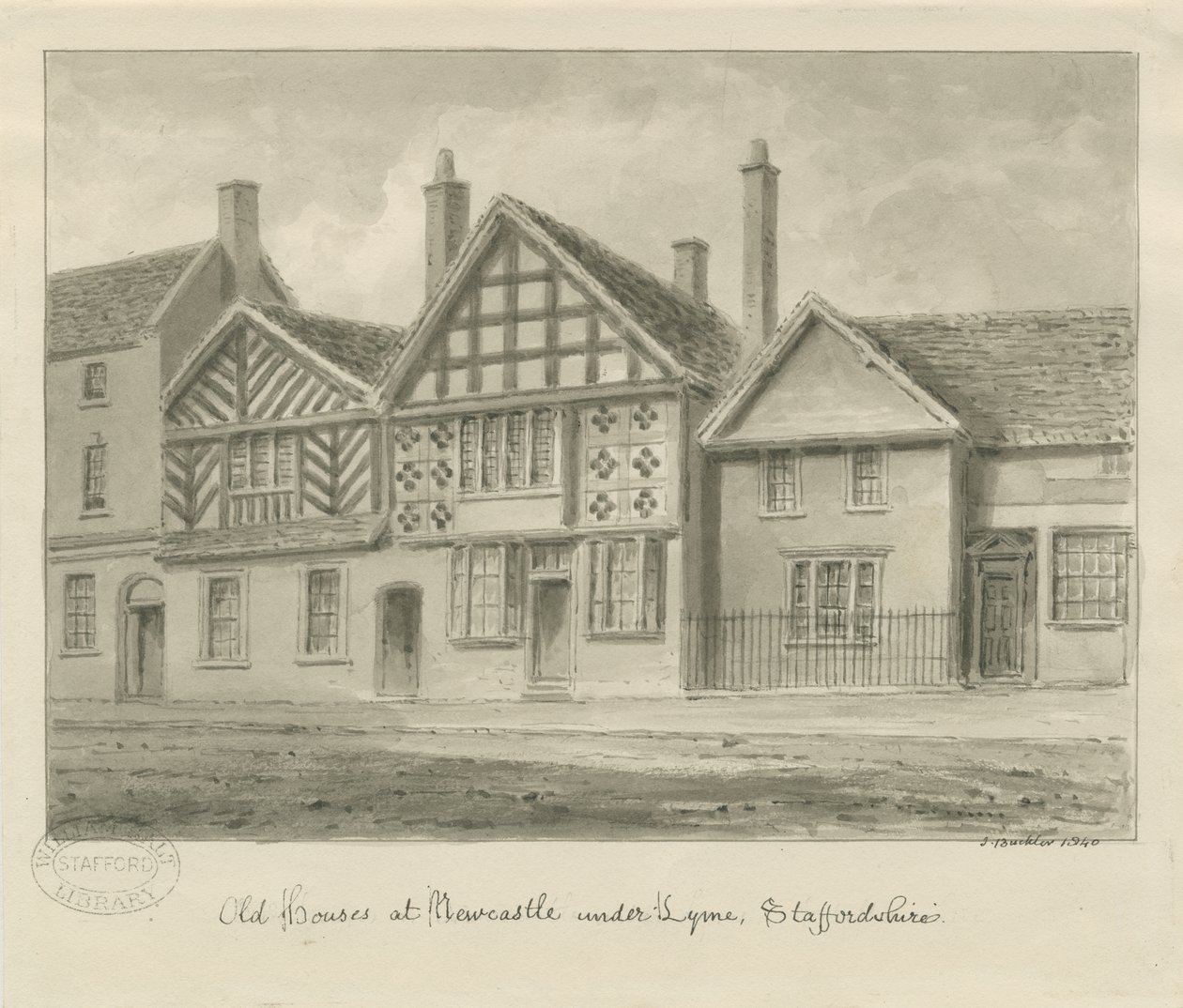 Newcastle-under-Lyme - Casas Antiguas de John Buckler