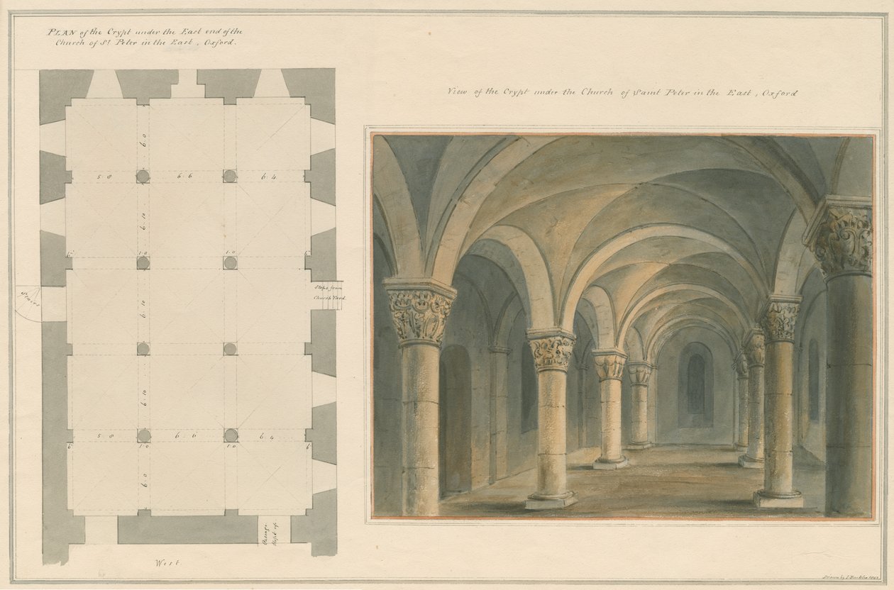 Oxfordshire - Oxford - Cripta de la Iglesia de San Pedro en el Este de John Buckler