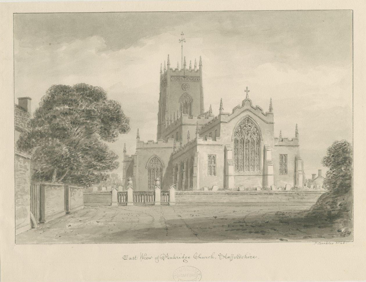 Iglesia de Penkridge de John Buckler