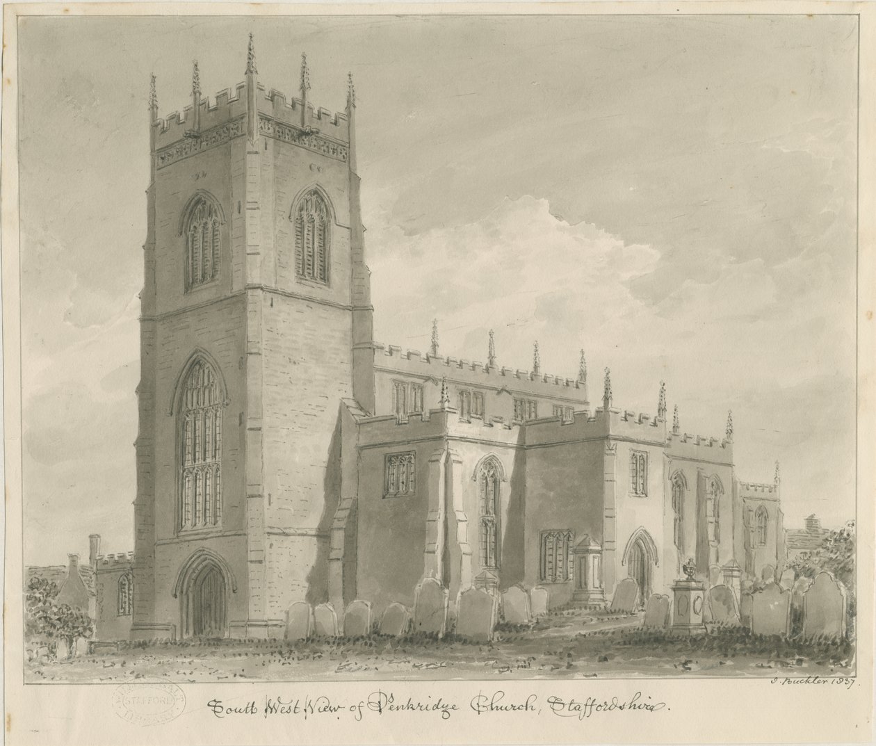 Iglesia de Penkridge, 1837 de John Buckler