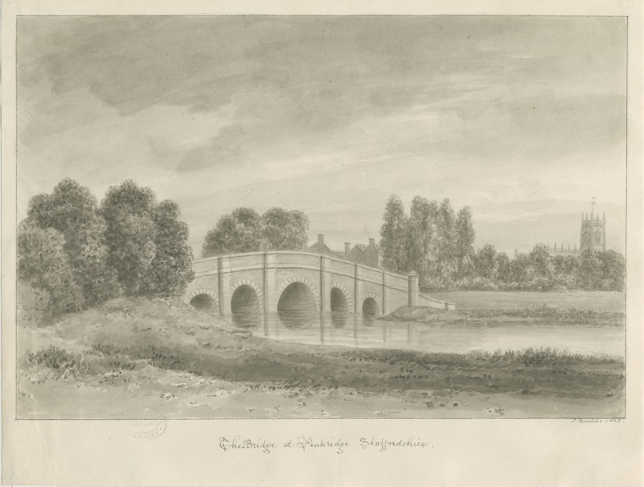 Ciudad de Penkridge - Puente del Toro de John Buckler