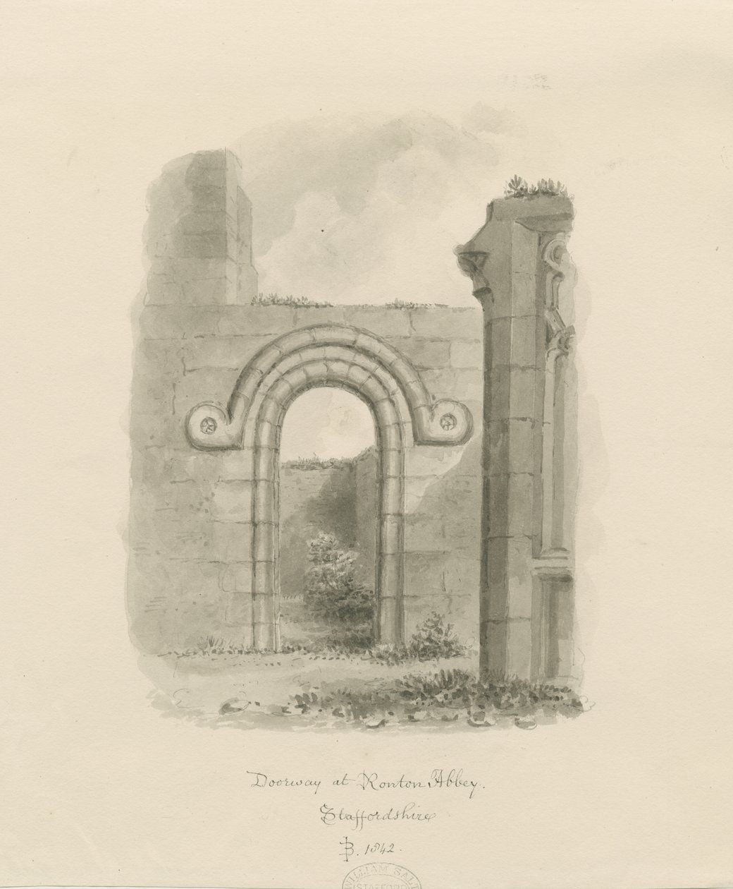 Abadía de Ranton [Priorato] - Restos de una puerta de John Buckler