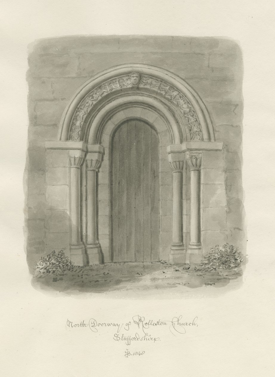 Iglesia de Rolleston - Puerta Norte de John Buckler