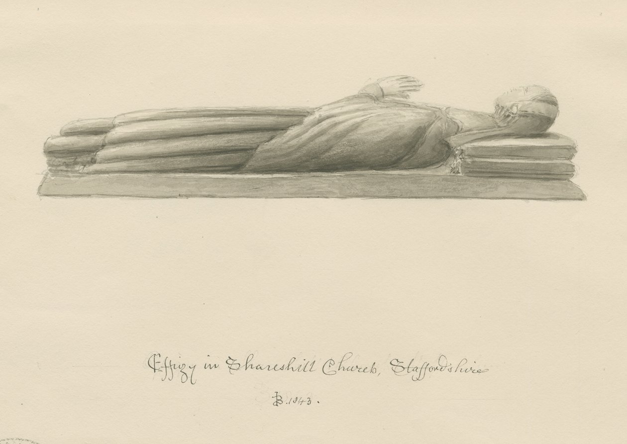 Iglesia de Shareshill - Efigie Monumental [Cassandra Swynnerton] de John Buckler