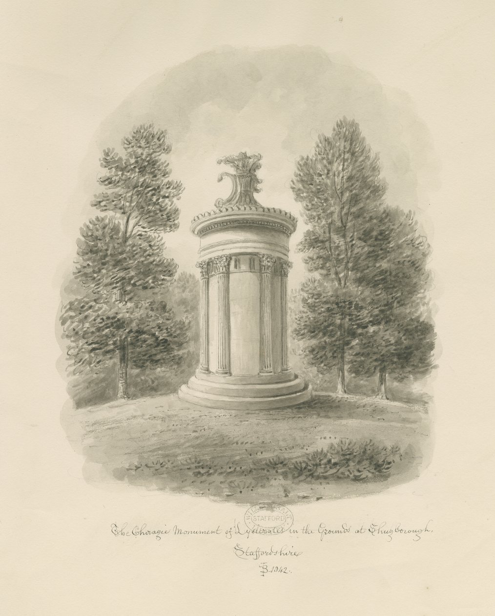 Shugborough - El Monumento Corágico de Lisícrates de John Buckler