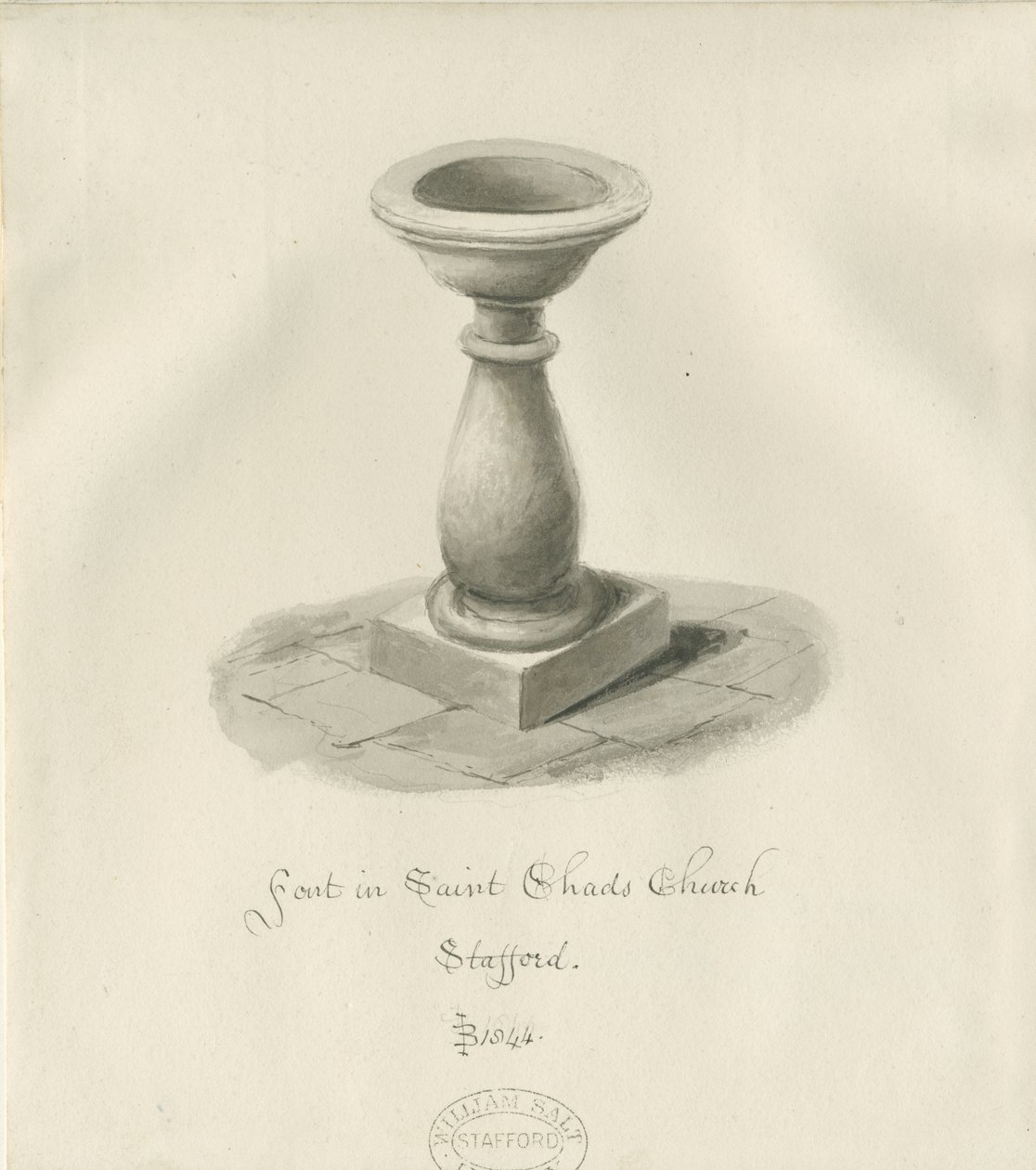 Stafford - Pila Bautismal en la Iglesia de San Chad de John Buckler