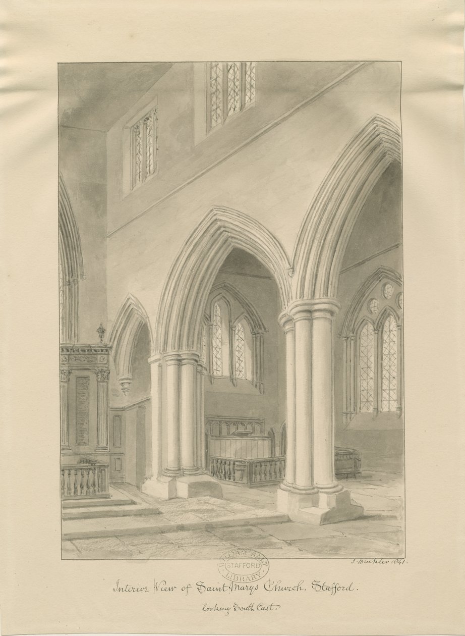 Stafford - Interior de la Iglesia de St. Mary de John Buckler