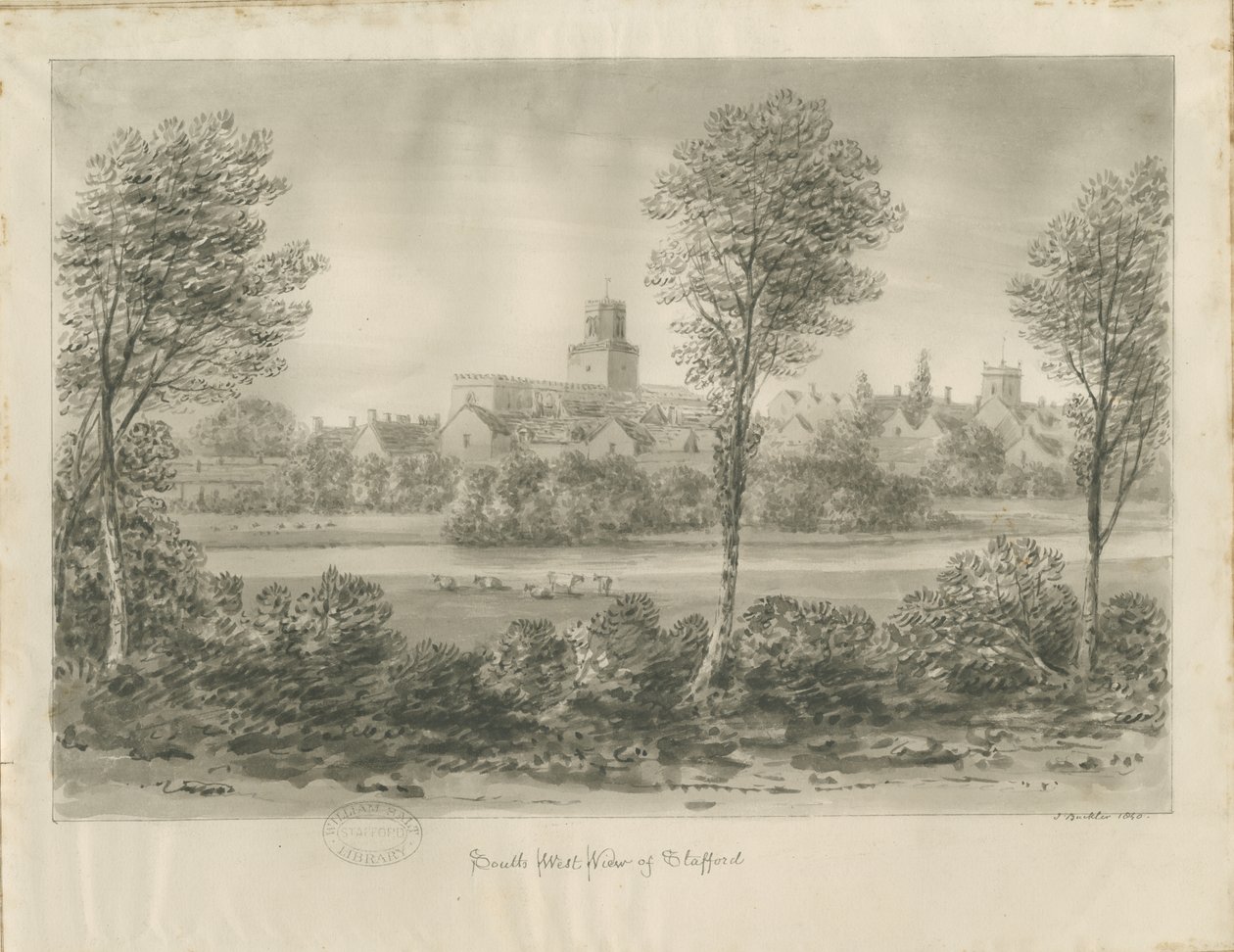 Stafford - Vista Suroeste de John Buckler