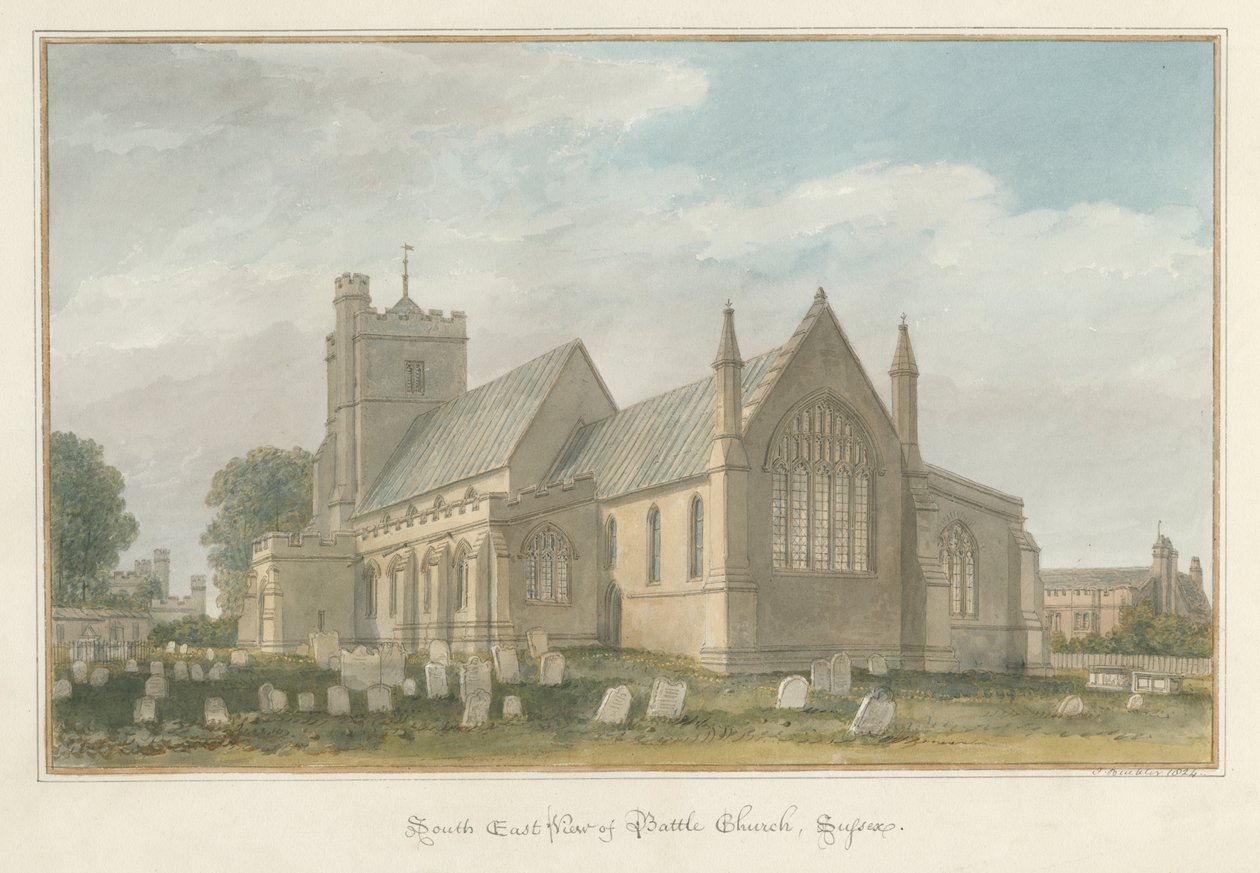 Sussex - Iglesia de Battle, 1824 de John Buckler