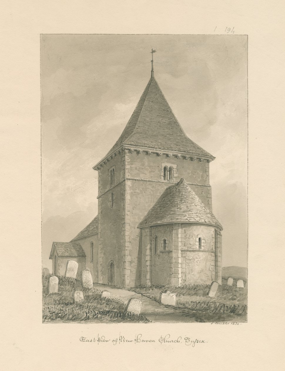 Sussex - Iglesia de Newhaven, 1830 de John Buckler