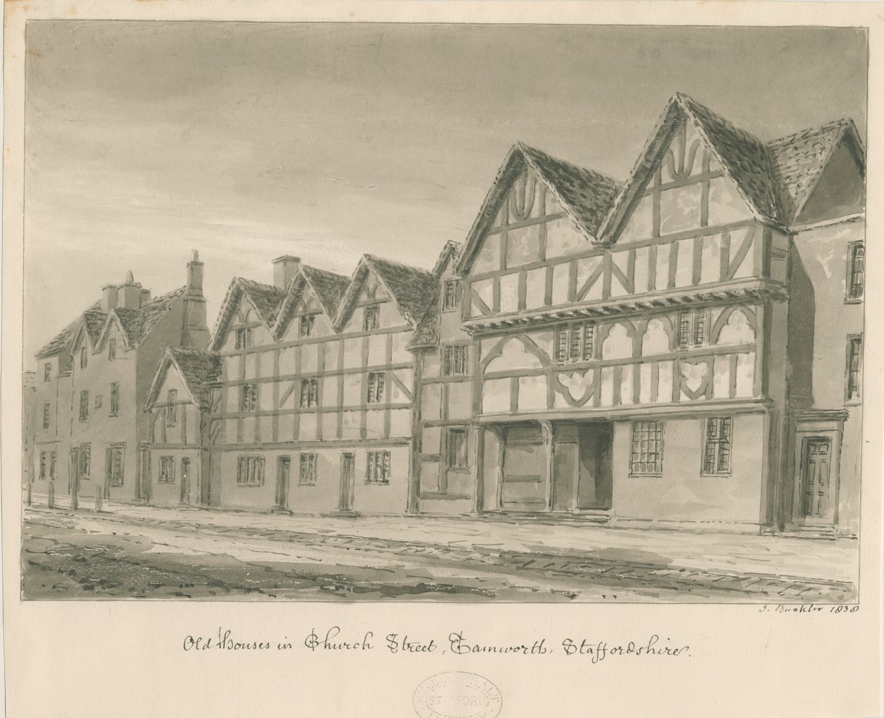 Tamworth - Casas Antiguas en Church Street de John Buckler