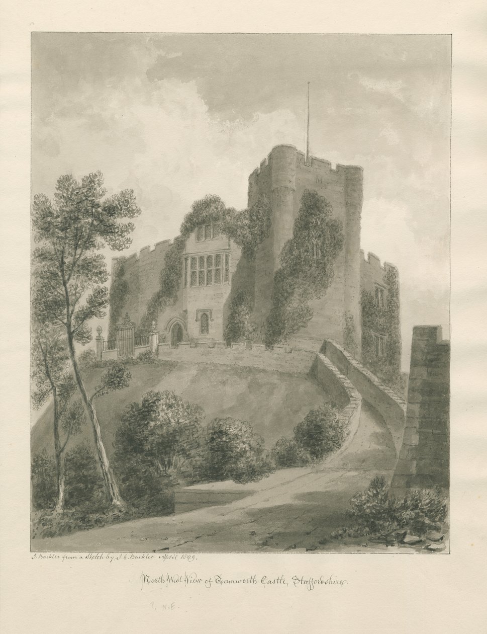 Castillo de Tamworth, abril 1849 de John Buckler