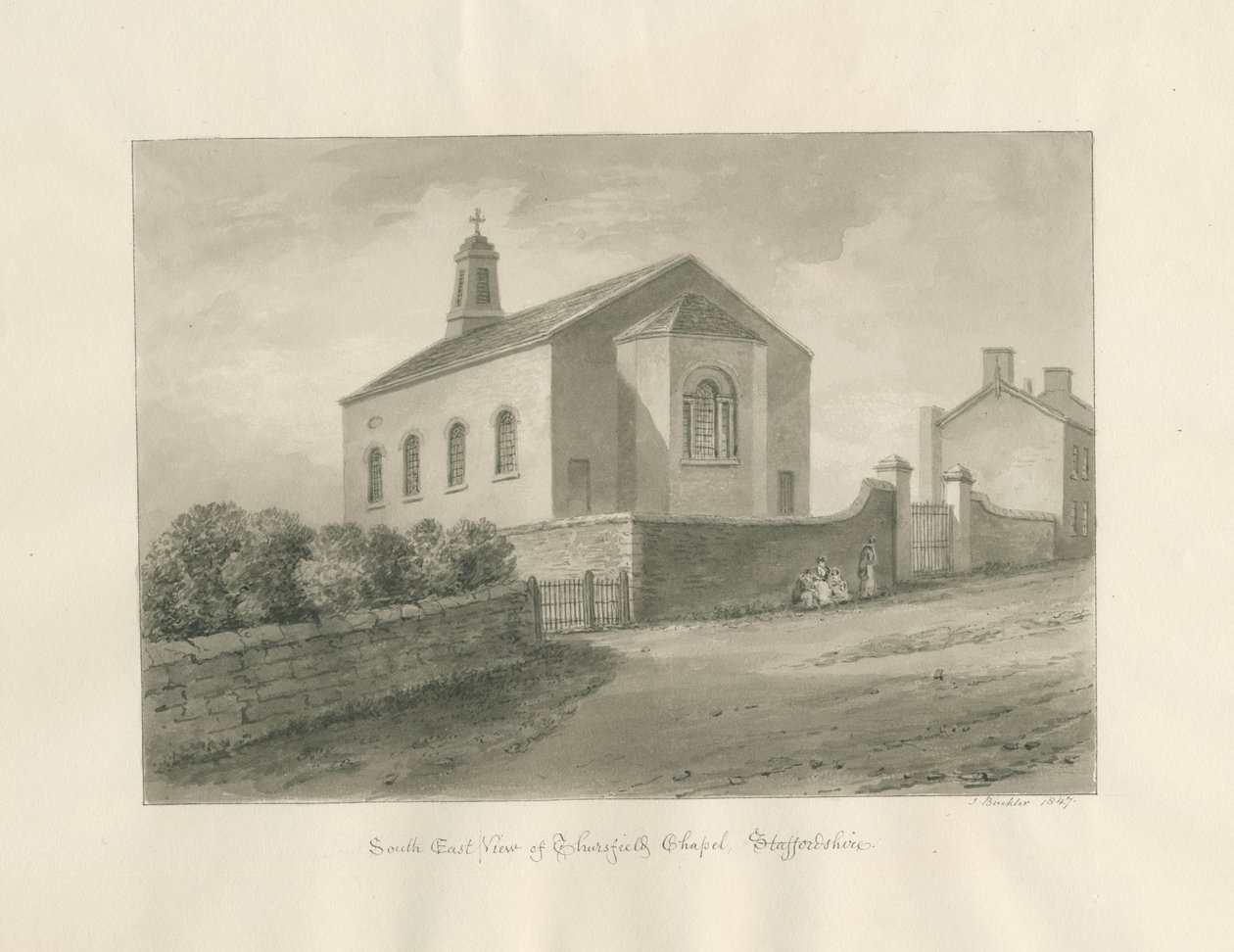 Capilla de Thursfield: dibujo en sepia de John Buckler