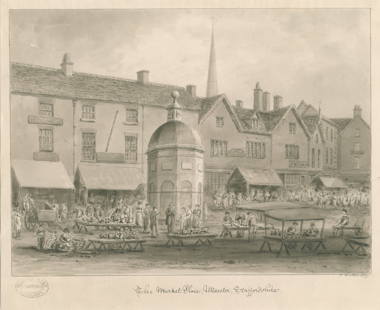 Uttoxeter Town - Plaza del Mercado de John Buckler