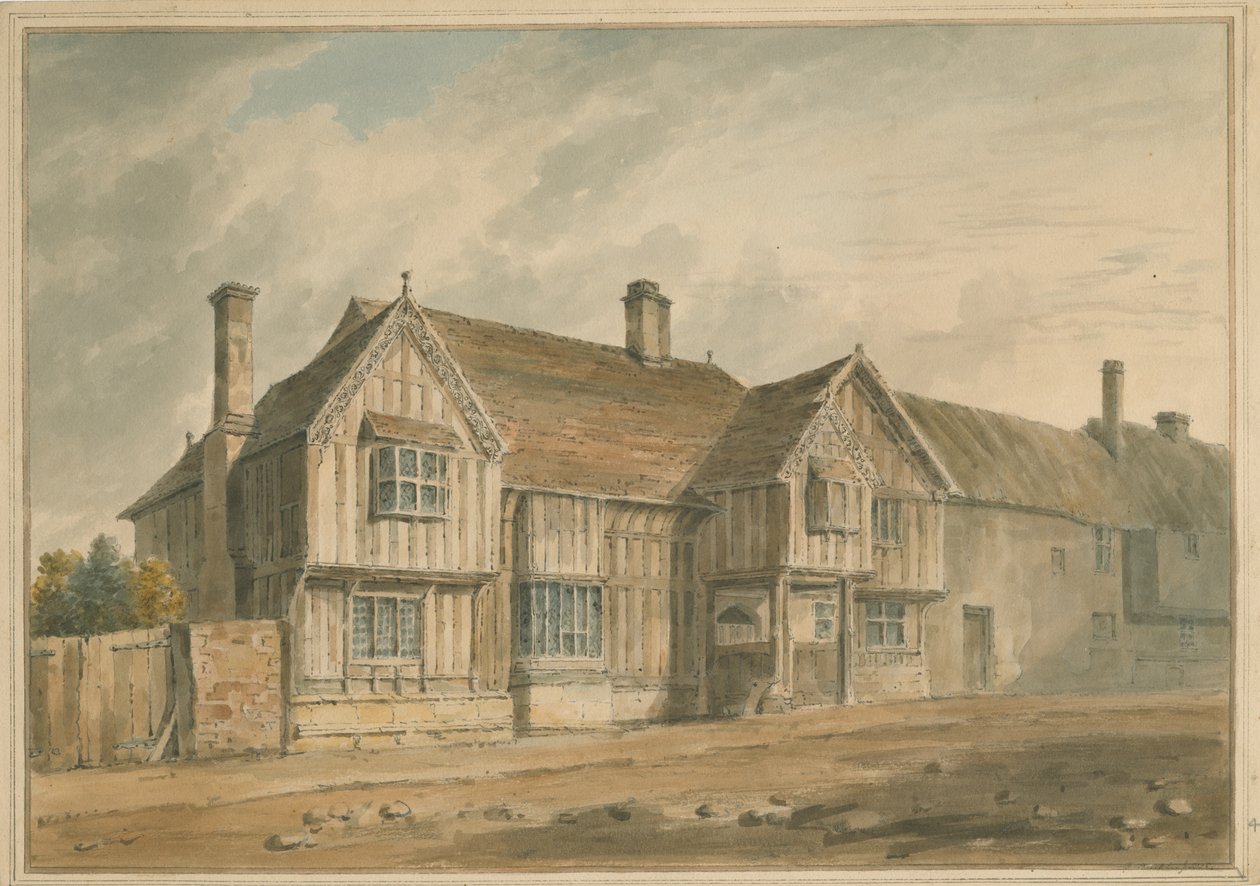 Warwickshire - Stratford - Casa de Shakespeare, 1826 de John Buckler