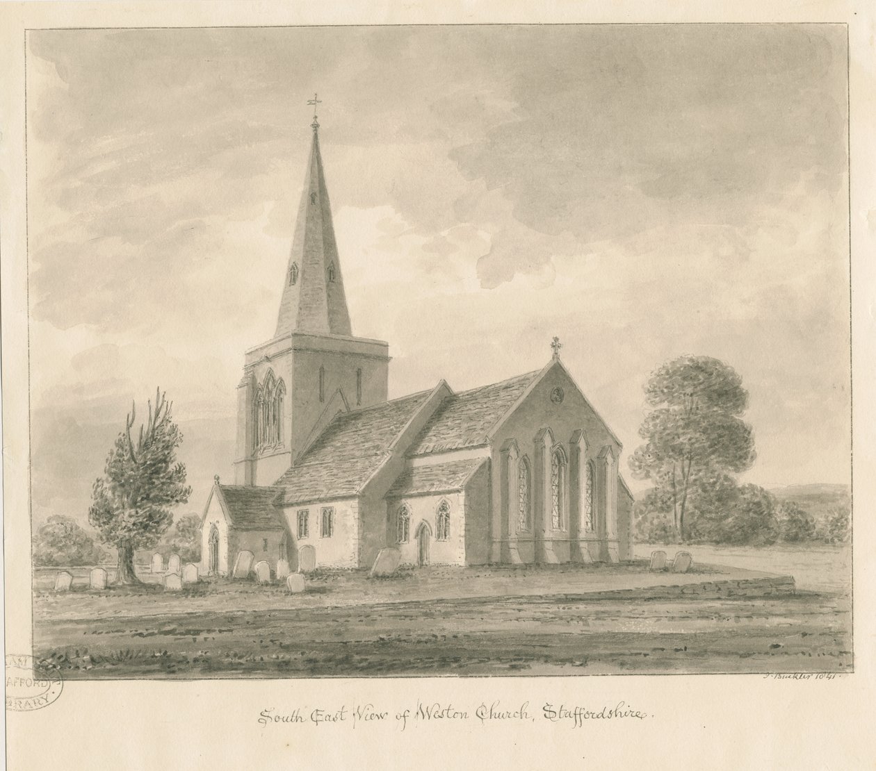 Iglesia de Weston-on-Trent de John Buckler