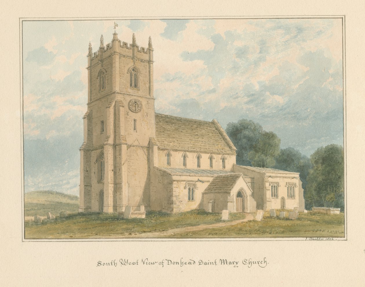 Wiltshire - Iglesia de Donhead Saint Mary de John Buckler