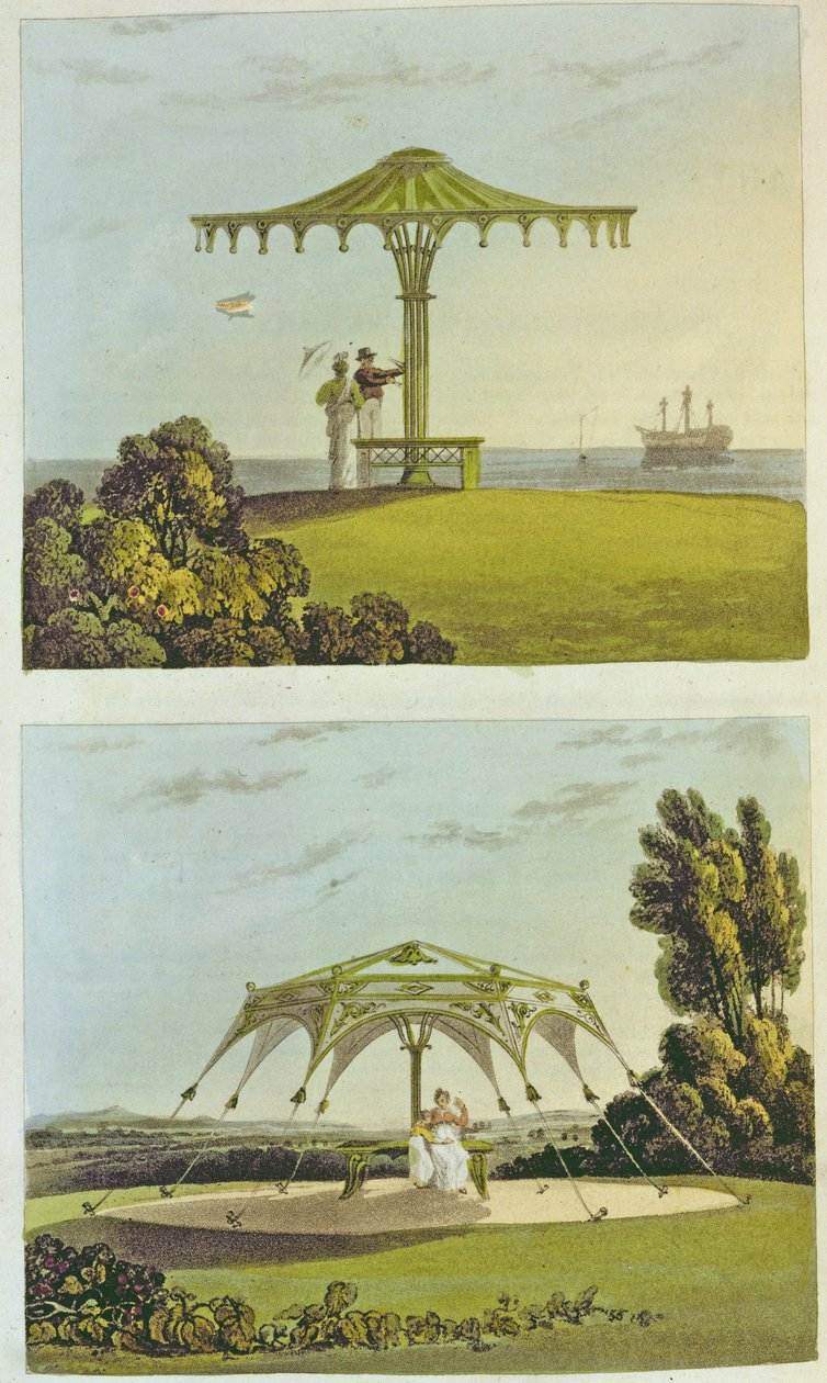 Dos asientos de jardín ornamentados de 