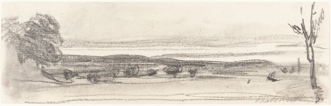 Una vista a través del parque, Chatsworth, Derbyshire de John Burgess