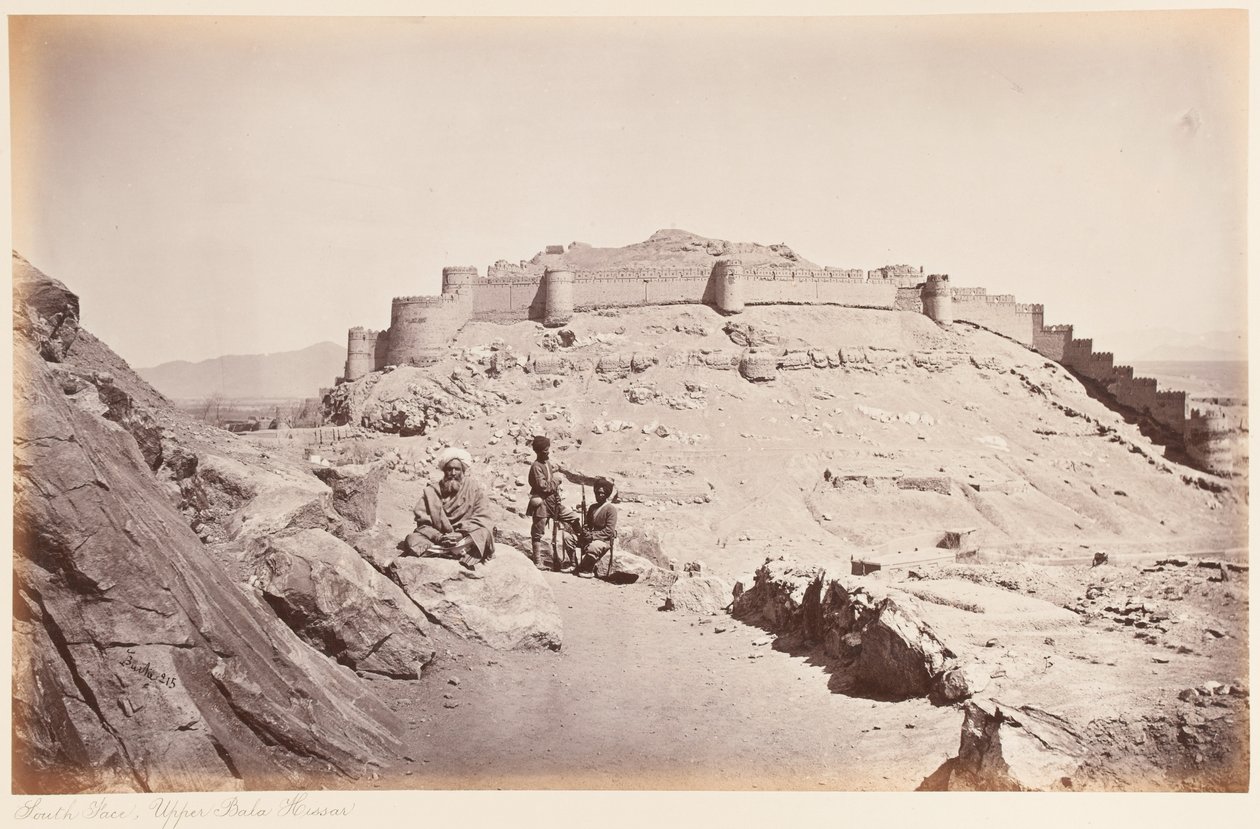 Cara sur, Bala Hissar Superior, Kabul, 1879 de John Burke